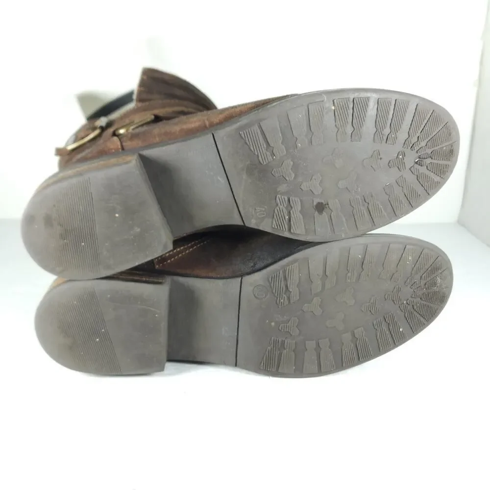 Fabianelli Women's US9-9,5 EU40 Brown Suede Fleece Lined Ankle Booties Italy